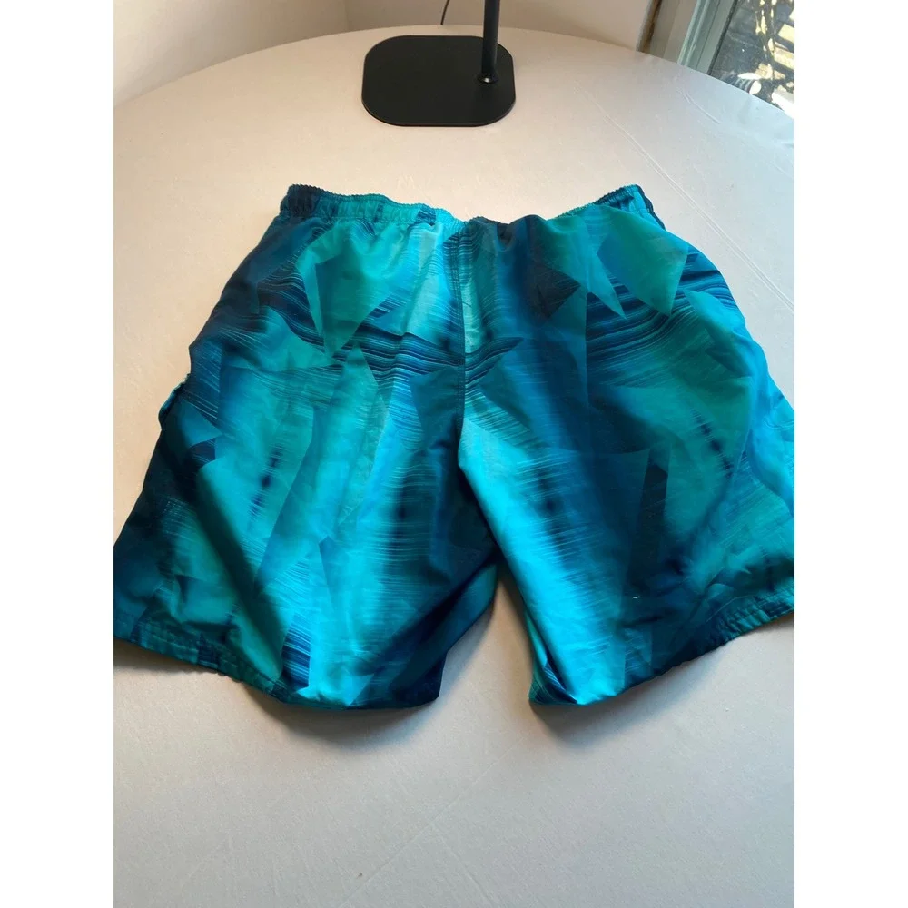 Nike Swim Mens Teal Blue Abstract Print Board Shorts NESS4382 XL